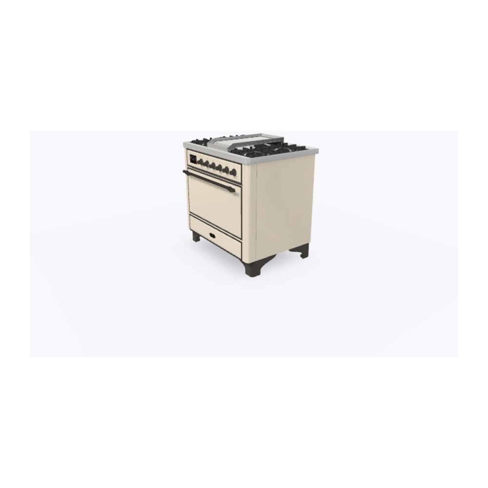 ILVE_UM09FDQNS3AWBLP_Majestic_II_36"_Dual_Fuel_Range_Right_Angle