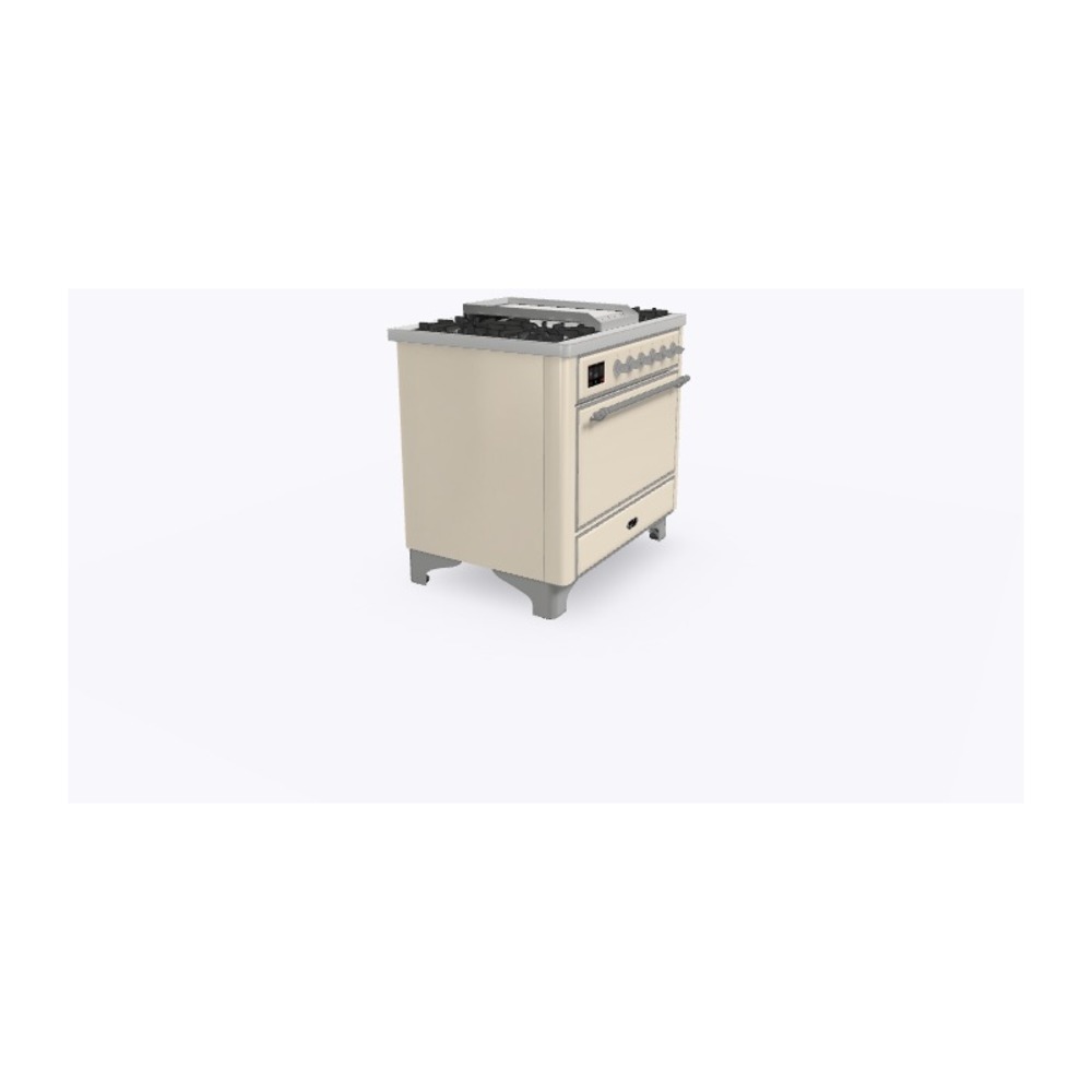 ILVE_UM09FDQNS3AWCLP_Majestic_II_36"_Dual_Fuel_Range_Left_Angle