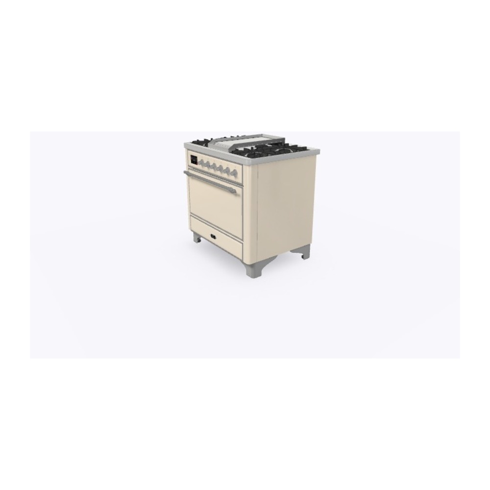 ILVE_UM09FDQNS3AWCLP_Majestic_II_36"_Dual_Fuel_Range_Right_Angle