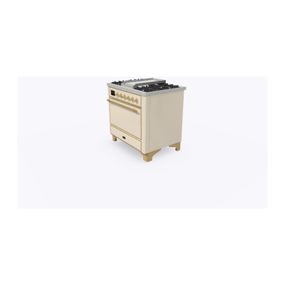 ILVE_UM09FDQNS3AWG_Majestic_II_36"_Dual_Fuel_Range_Right_Angle