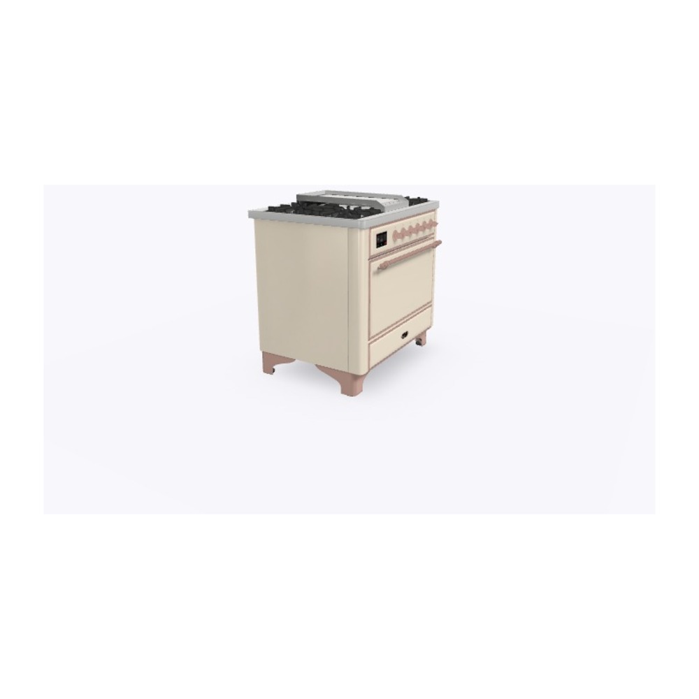 ILVE_UM09FDQNS3AWPLP_Majestic_II_36"_Dual_Fuel_Range_Left_Angle