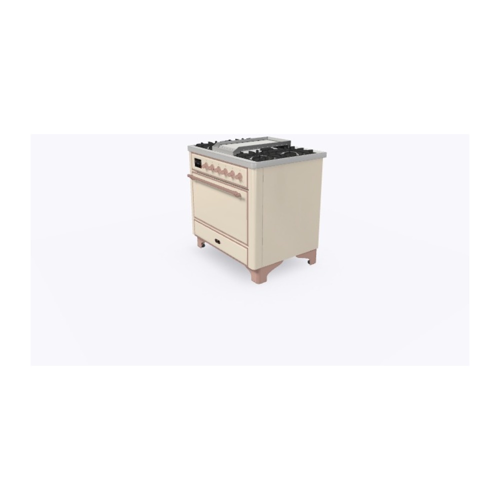 ILVE_UM09FDQNS3AWPLP_Majestic_II_36"_Dual_Fuel_Range_Right_Angle