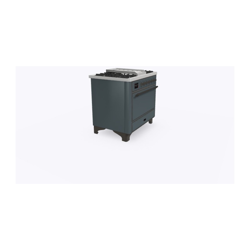 ILVE_UM09FDQNS3BGBLP_Majestic_II_36"_Dual_Fuel_Range_Left_Angle