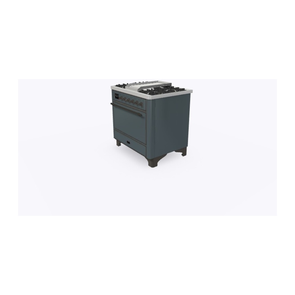ILVE_UM09FDQNS3BGBLP_Majestic_II_36"_Dual_Fuel_Range_Right_Angle