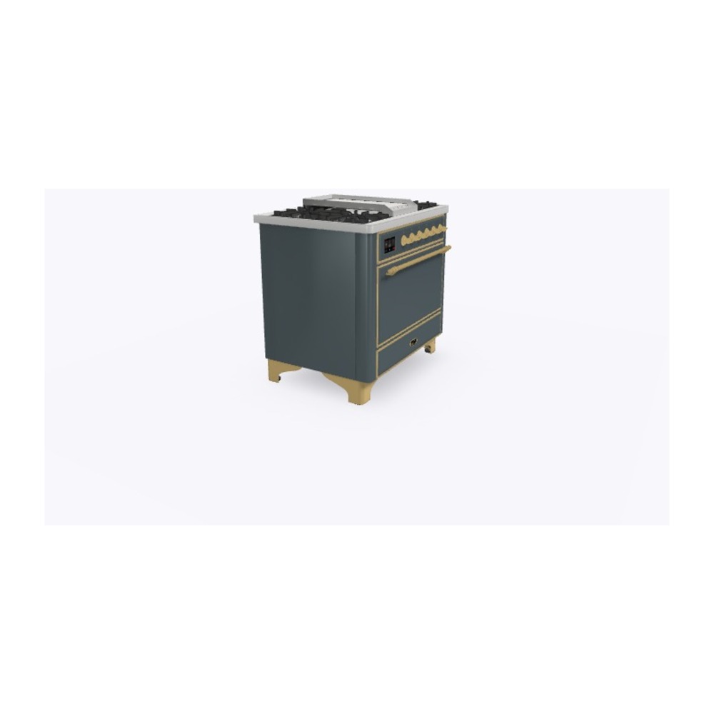 ILVE_UM09FDQNS3BGGLP_Majestic_II_36"_Dual_Fuel_Range_Left_Angle