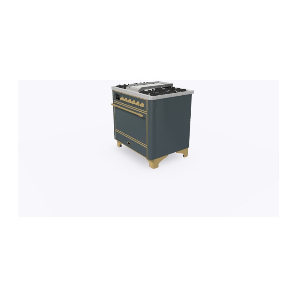 ILVE_UM09FDQNS3BGGLP_Majestic_II_36"_Dual_Fuel_Range_Right_Angle