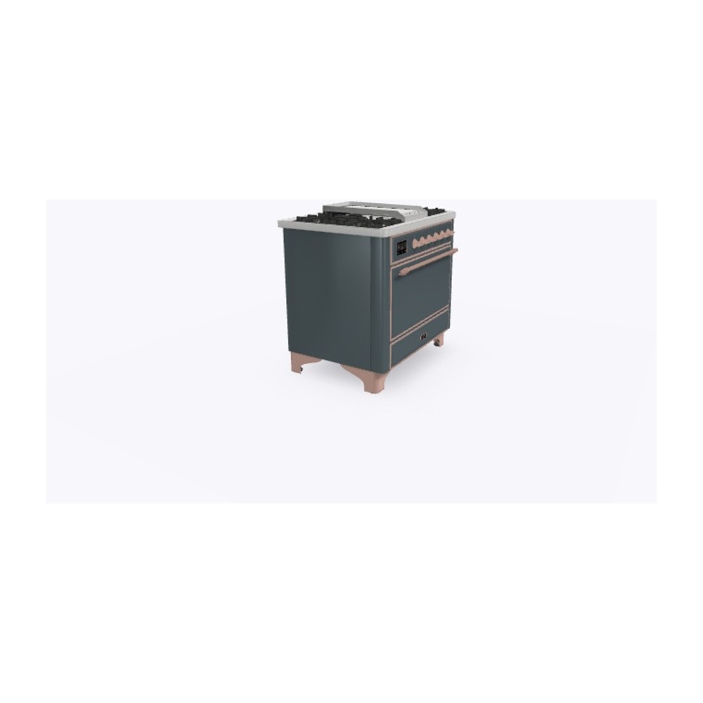 ILVE_UM09FDQNS3BGPLP_Majestic_II_36"_Dual_Fuel_Range_Left_Angle