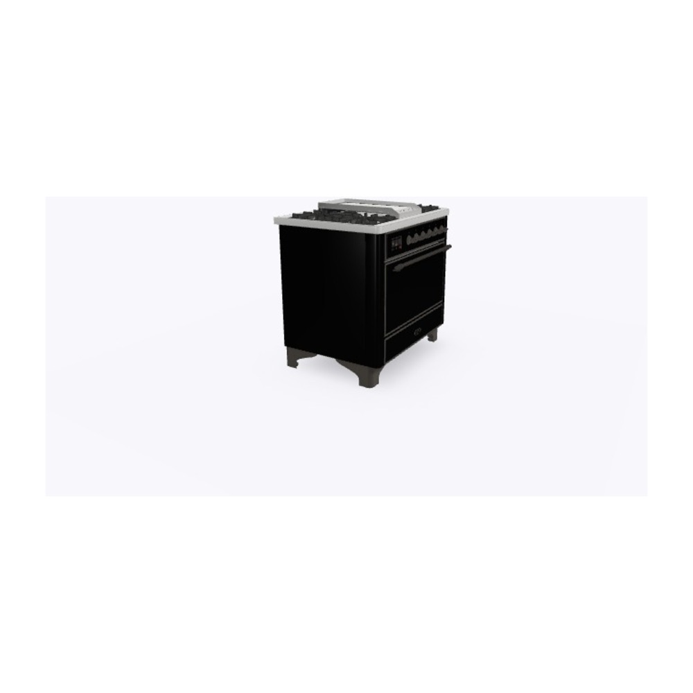 ILVE_UM09FDQNS3BKB_Majestic_II_36_Dual_Fuel_Range_Left_Angle