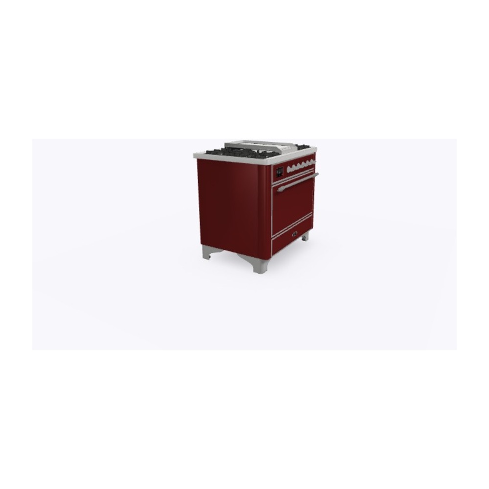 ILVE_UM09FDQNS3BUCLP_Majestic_II_36"_Dual_Fuel_Range_Left_Angle