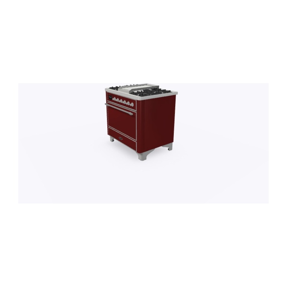 ILVE_UM09FDQNS3BUCLP_Majestic_II_36"_Dual_Fuel_Range_Right_Angle