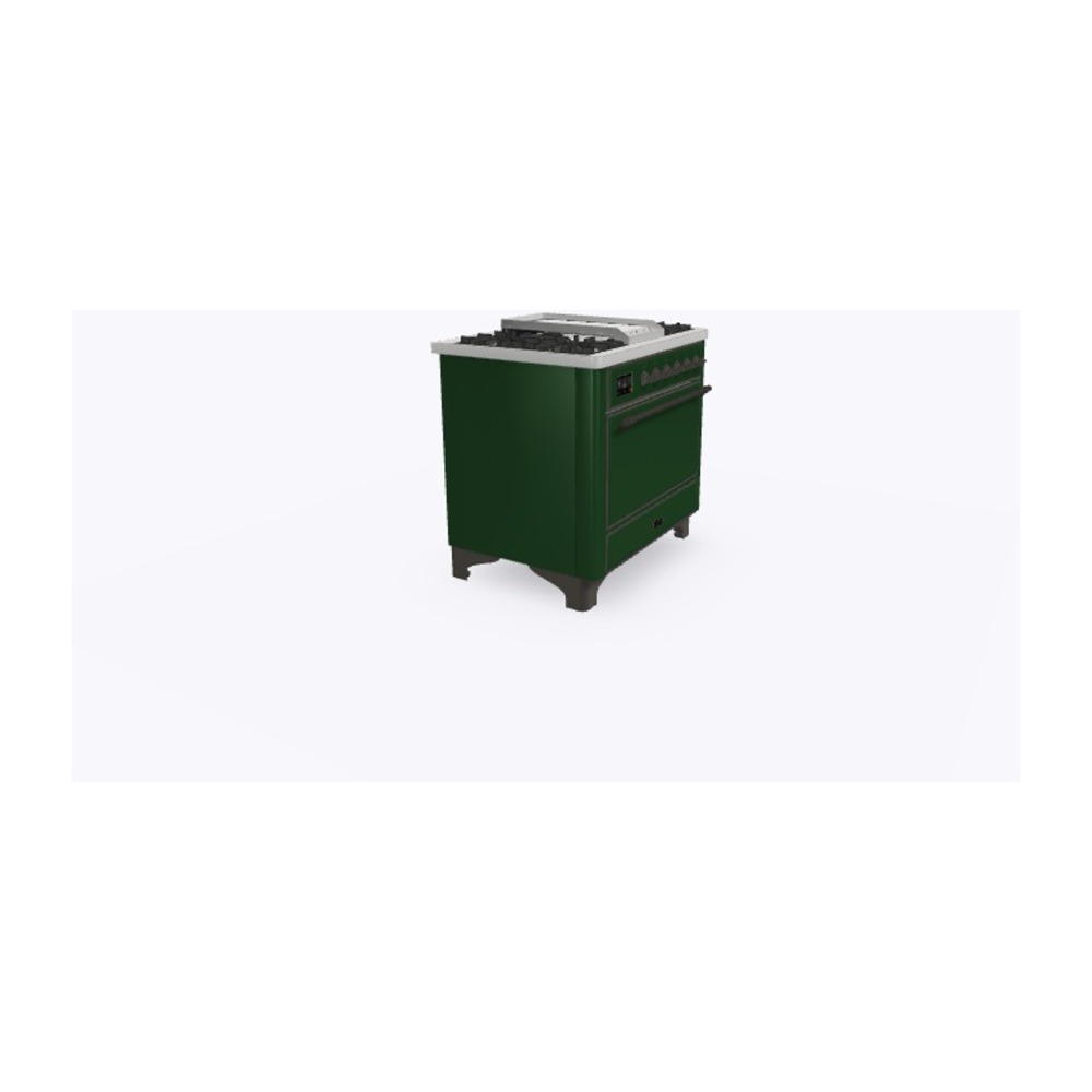 ILVE_UM09FDQNS3EGBLP_Majestic_II_36"_Dual_Fuel_Range_Left_Angle
