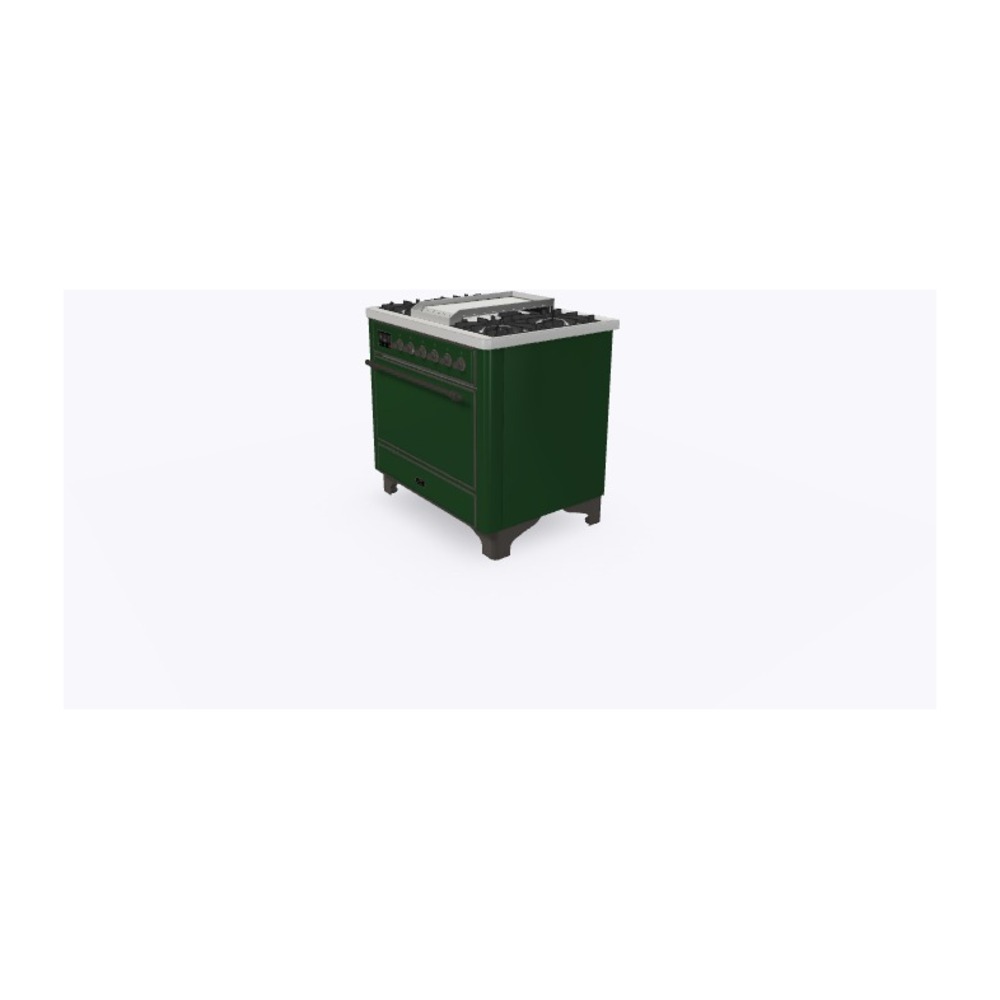 ILVE_UM09FDQNS3EGBLP_Majestic_II_36"_Dual_Fuel_Range_Right_Angle