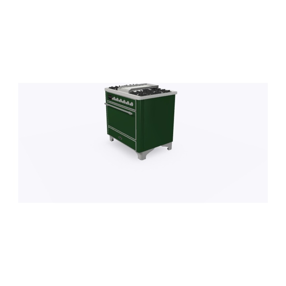 ILVE_UM09FDQNS3EGCLP_Majestic_II_36"_Dual_Fuel_Range_Right_Angle