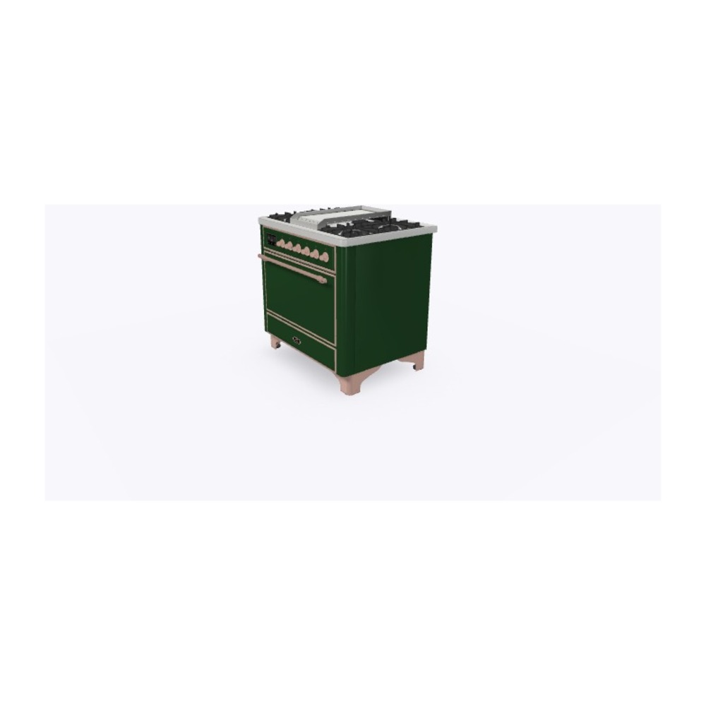 ILVE_UM09FDQNS3EGPLP_Majestic_II_36"_Dual_Fuel_Range_Right_Angle