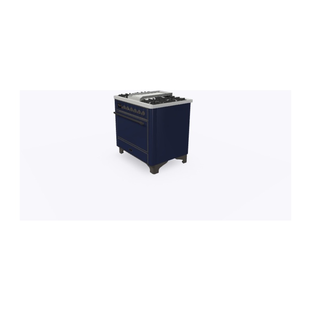 ILVE_UM09FDQNS3MBB_Majestic_II_36"_Dual_Fuel_Range_Right_Angle