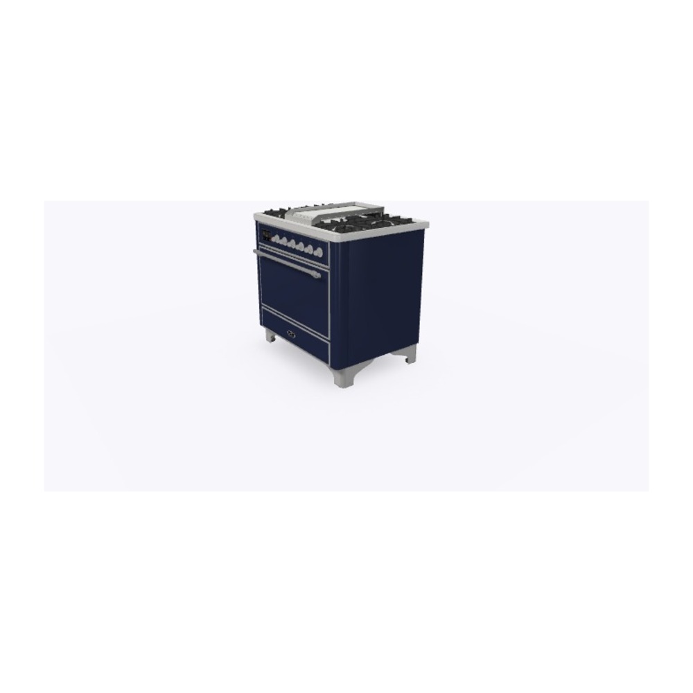ILVE_UM09FDQNS3MBC_Majestic_II_36"_Dual_Fuel_Range_Right_Angle