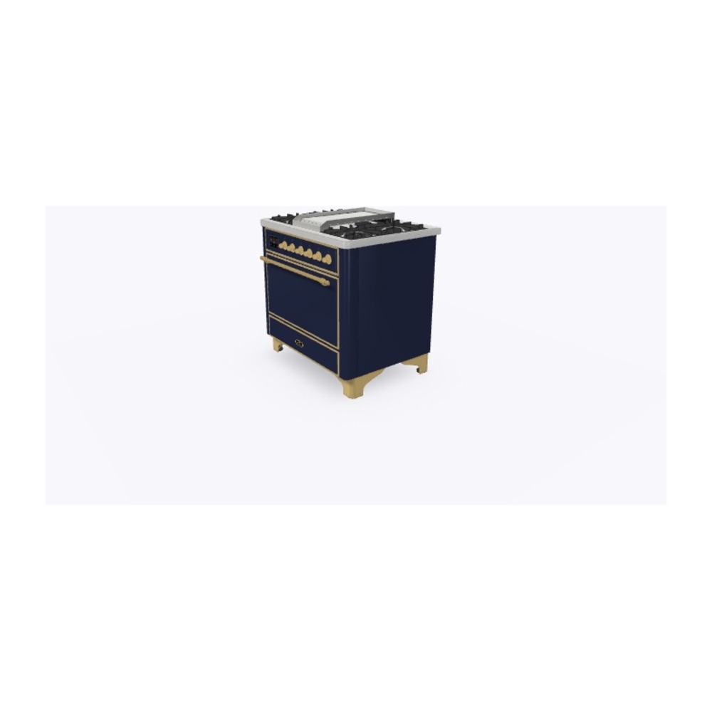 ILVE_UM09FDQNS3MBG_Majestic_II_36"_Dual_Fuel_Range_Right_Angle