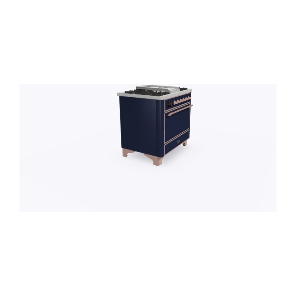 ILVE_UM09FDQNS3MBPLP_Majestic_II_36"_Dual_Fuel_Range_Left_Angle