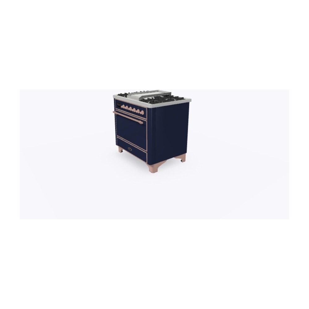 ILVE_UM09FDQNS3MBPLP_Majestic_II_36"_Dual_Fuel_Range_Right_Angle