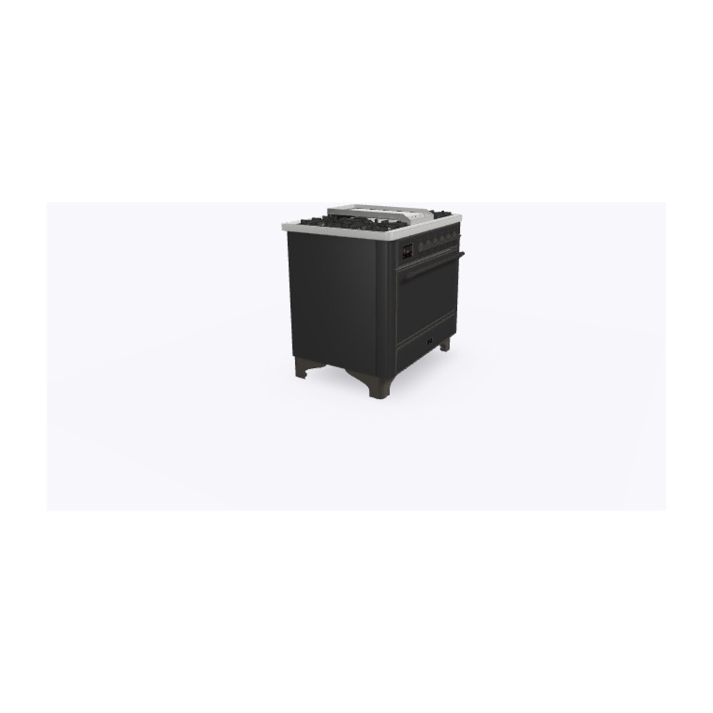 ILVE_UM09FDQNS3MGBLP_Majestic_II_36"_Dual_Fuel_Range_Left_Angle