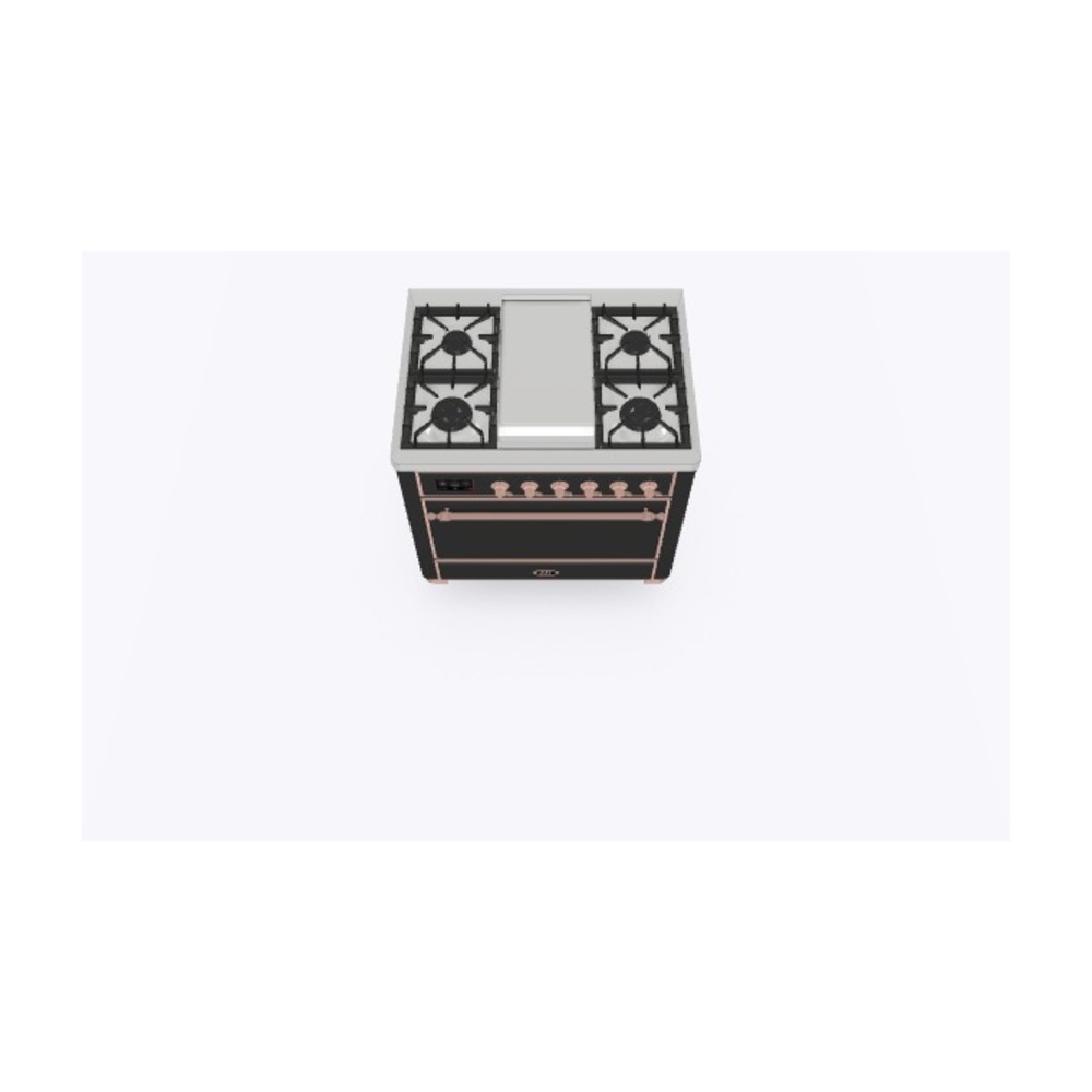 ILVE_UM09FDQNS3MGPLP_Majestic_II_36"_Dual_Fuel_Range_Top_Angle