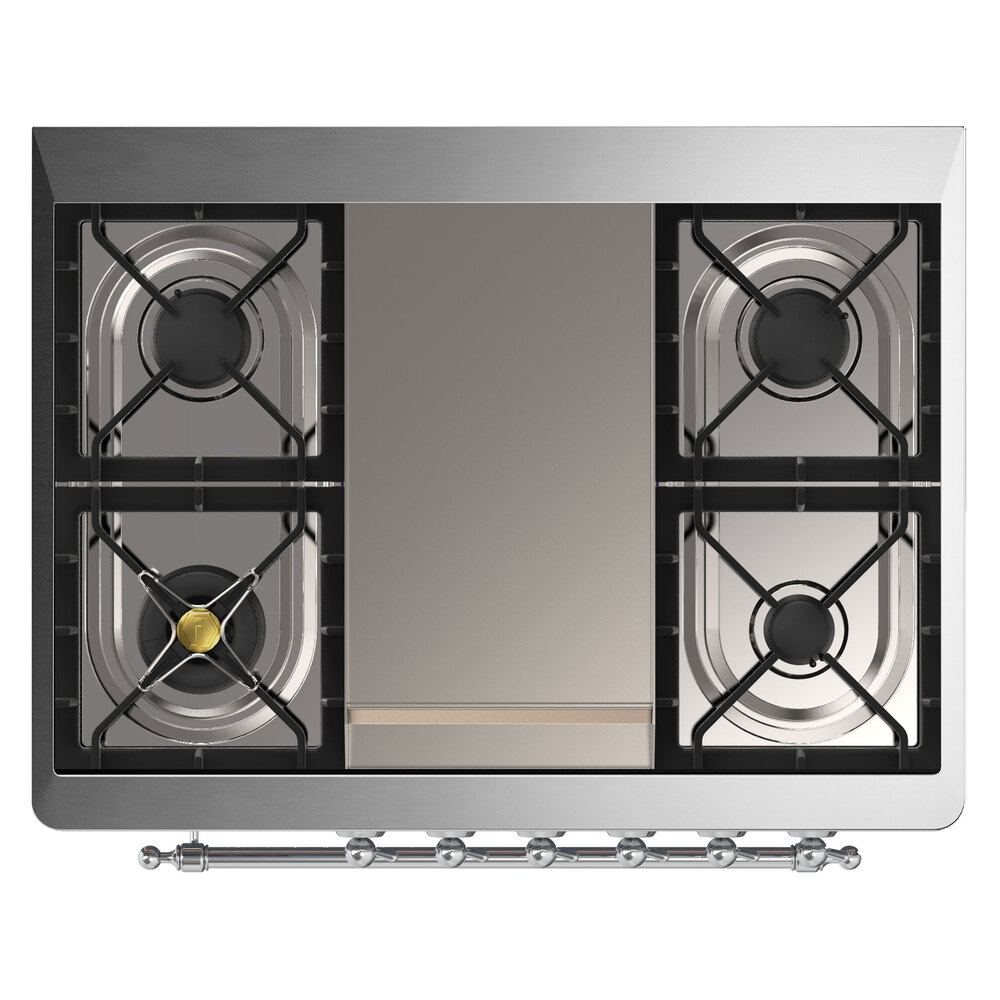 ILVE_UM09FDQNS3SSCLP_Majestic_II_36"_Dual_Fuel_Range_cooktop