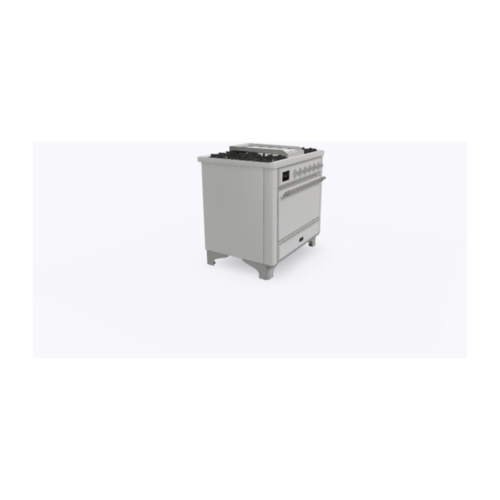 ILVE_UM09FDQNS3SSCLP_Majestic_II_36"_Dual_Fuel_Range_Left_Angle