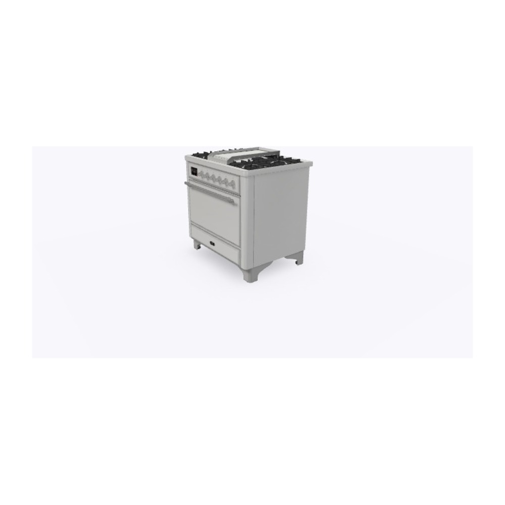 ILVE_UM09FDQNS3SSCLP_Majestic_II_36"_Dual_Fuel_Range_Right_Angle
