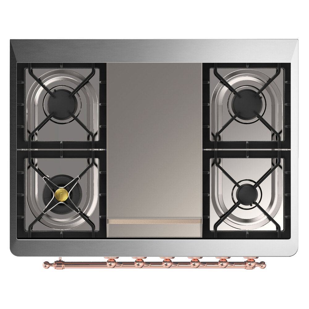 ILVE_UM09FDQNS3SSPLP_Majestic_II_36"_Dual_Fuel_Range_cooktop