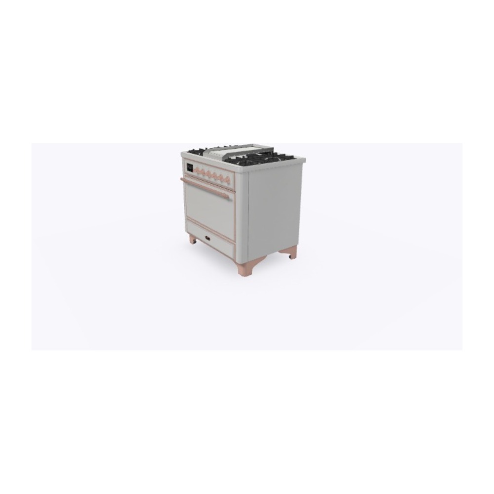 ILVE_UM09FDQNS3SSPLP_Majestic_II_36"_Dual_Fuel_Range_Right_Angle