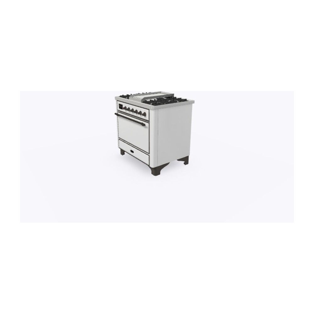 ILVE_UM09FDQNS3WHB_Majestic_II_36"_Dual_Fuel_Range_Right_Angle