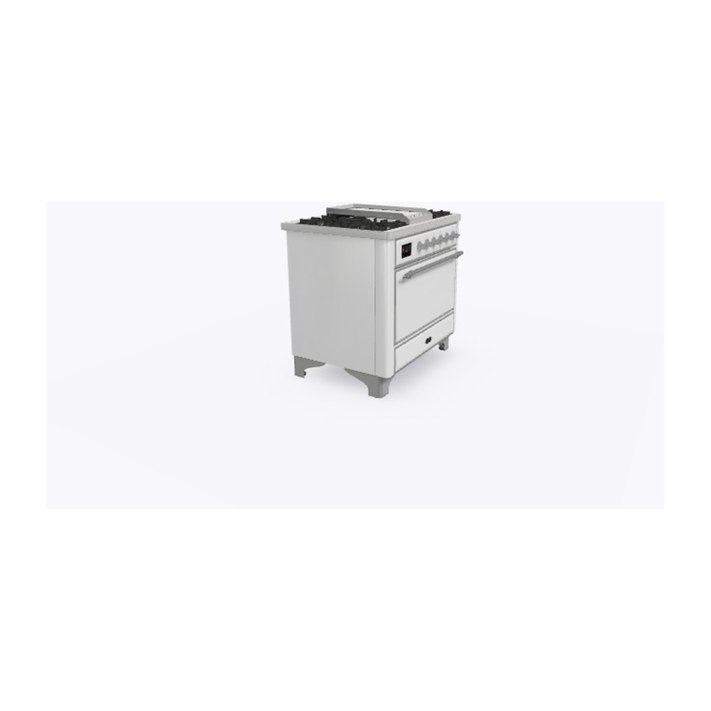 ILVE_UM09FDQNS3WHCLP_Majestic_II_36"_Dual_Fuel_Range_Left_Angle
