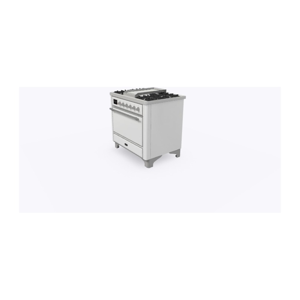 ILVE_UM09FDQNS3WHCLP_Majestic_II_36"_Dual_Fuel_Range_Right_Angle