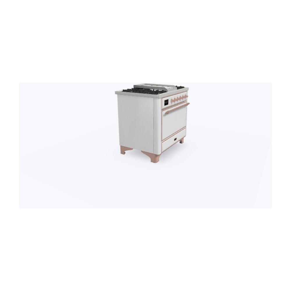 ILVE_UM09FDQNS3WHPLP_Majestic_II_36"_Dual_Fuel_Range_Left_Angle