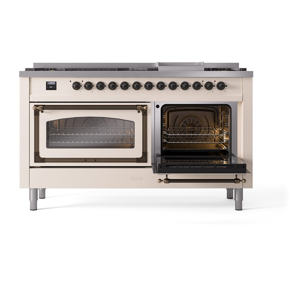 ILVE_UN60FNMPAWBLP_Nostalgie_II_60"_Dual_Fuel_Range_side_oven_door_opened