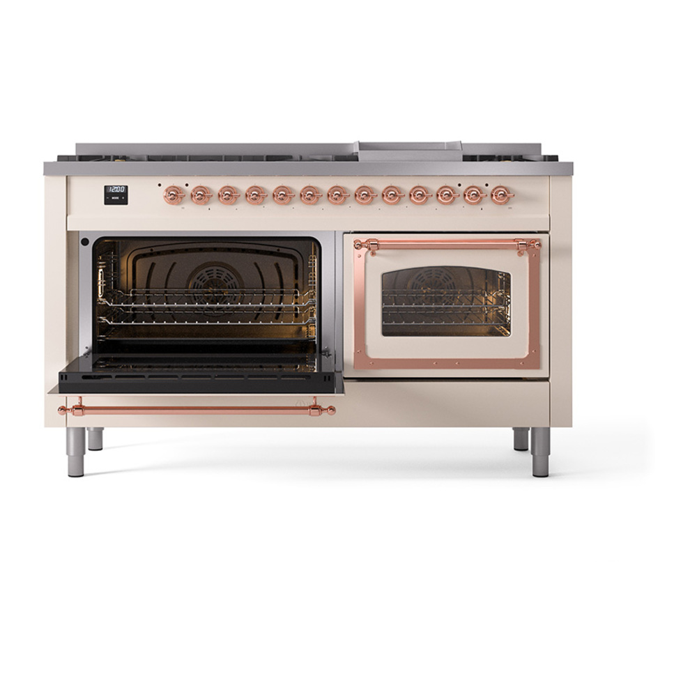 ILVE_UN60FNMPAWPLP_Nostalgie_II_60"_Dual_Fuel_Range_main_oven_door_opened