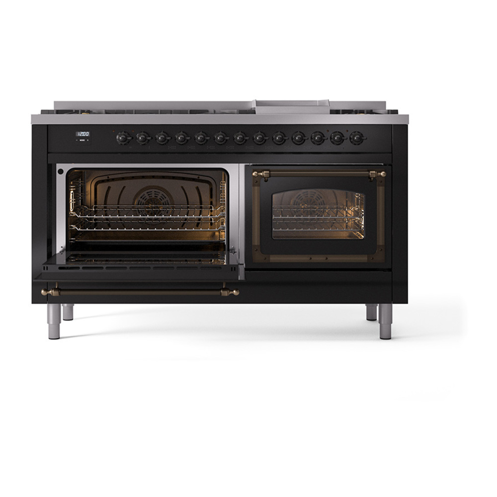 ILVE_UN60FNMPBKB_Nostalgie_II_60"_Dual_Fuel_Range_main_oven_door_opened