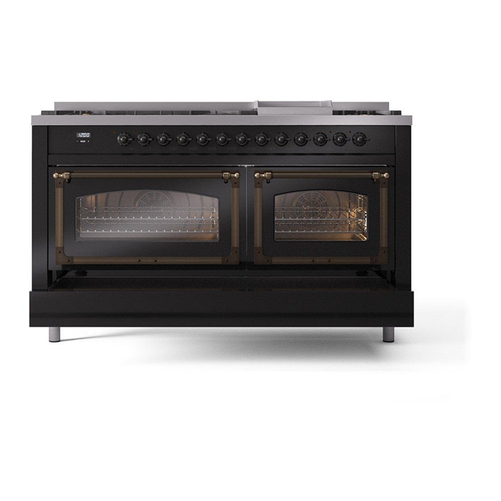 ILVE_UN60FNMPBKB_Nostalgie_II_60"_Dual_Fuel_Range_drawer_opened