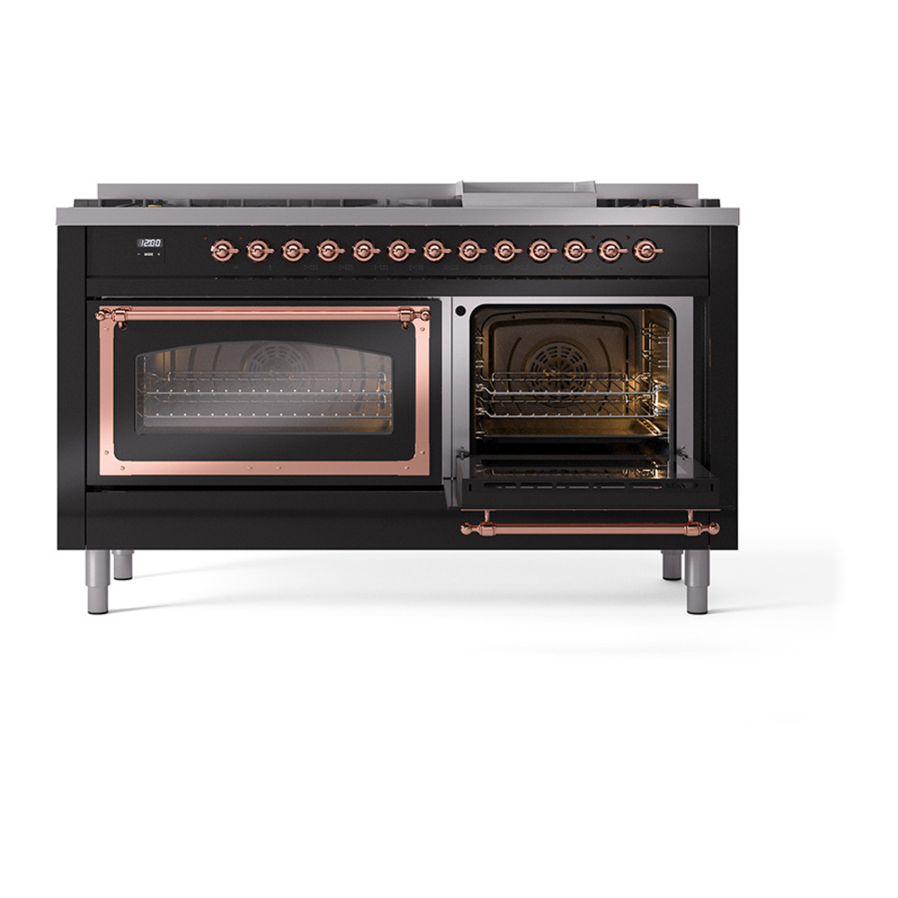 ILVE_UN60FNMPBKP_Nostalgie_II_60"_Dual_Fuel_Range_side_oven_door_opened