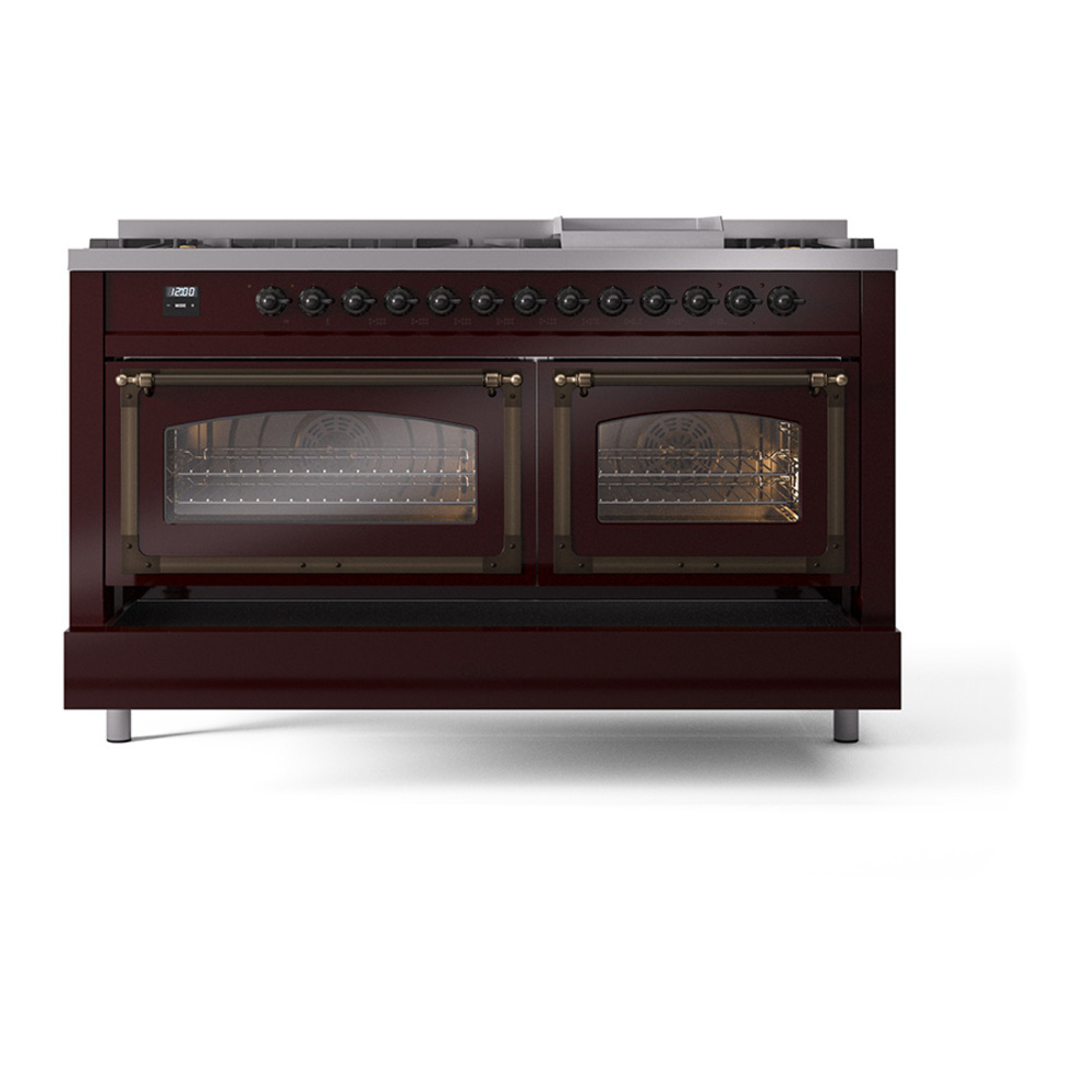 ILVE_UN60FNMPBUB_Nostalgie_II_60"_Dual_Fuel_Range_drawer_opened