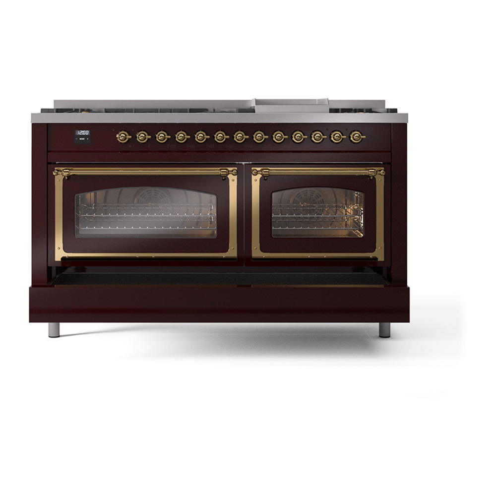 ILVE_UN60FNMPBUGLP_Nostalgie_II_60"_Dual_Fuel_Range_drawer_opened