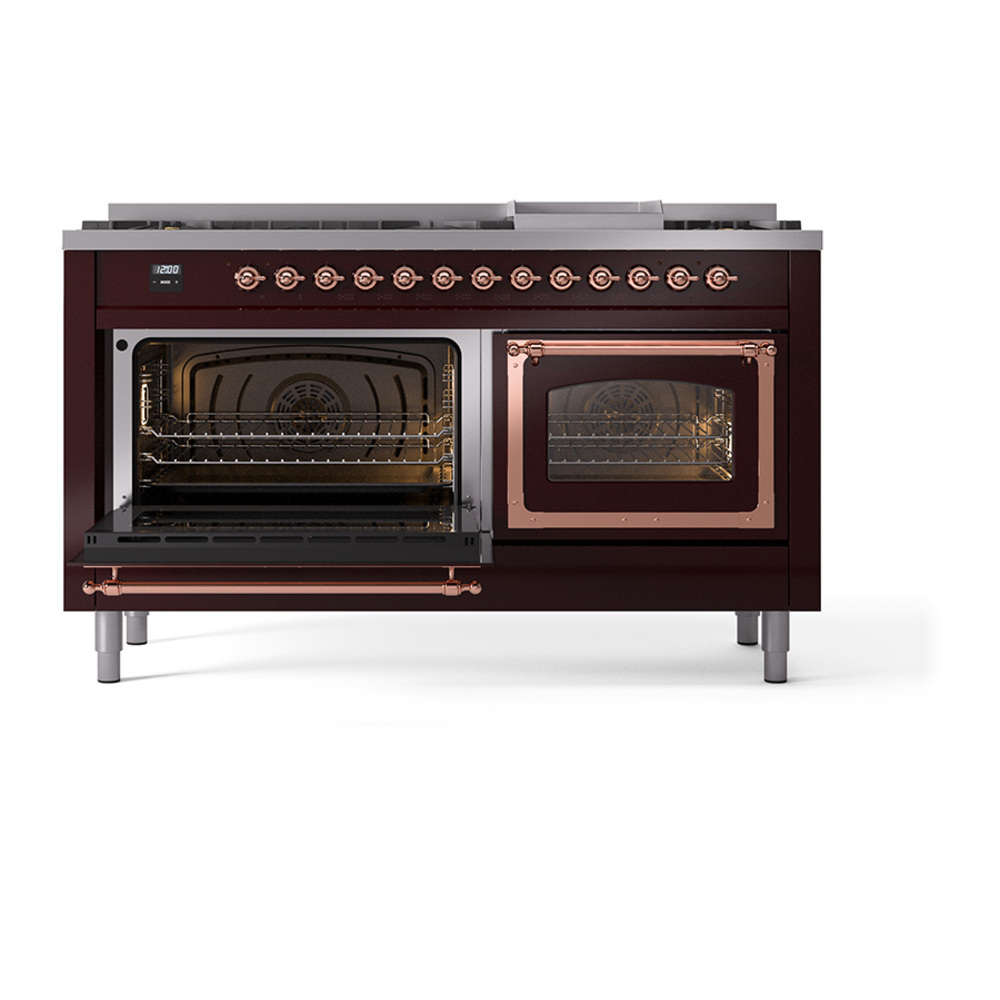 ILVE_UN60FNMPBUP_Nostalgie_II_60"_Dual_Fuel_Range_main_oven_door_opened