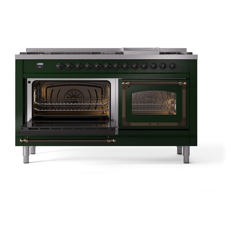 ILVE_UN60FNMPEGB_Nostalgie_II_60"_Dual_Fuel_Range_main_oven_door_opened