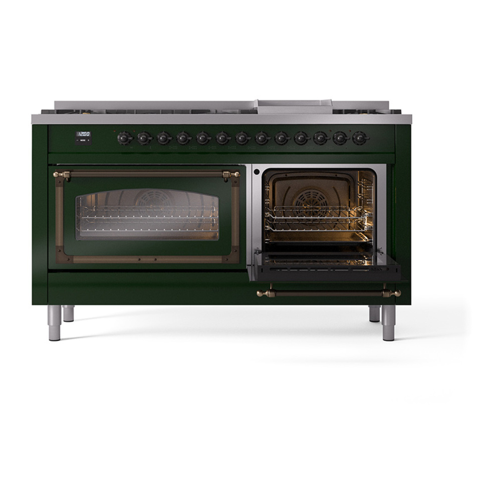 ILVE_UN60FNMPEGB_Nostalgie_II_60"_Dual_Fuel_Range_side_oven_door_opened