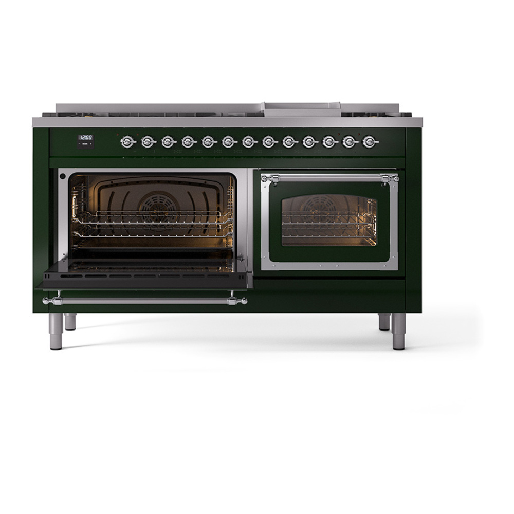 ILVE_UN60FNMPEGCLP_Nostalgie_II_60"_Dual_Fuel_Range_main_oven_door_opened