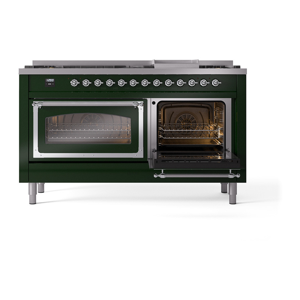 ILVE_UN60FNMPEGCLP_Nostalgie_II_60"_Dual_Fuel_Range_side_oven_door_opened