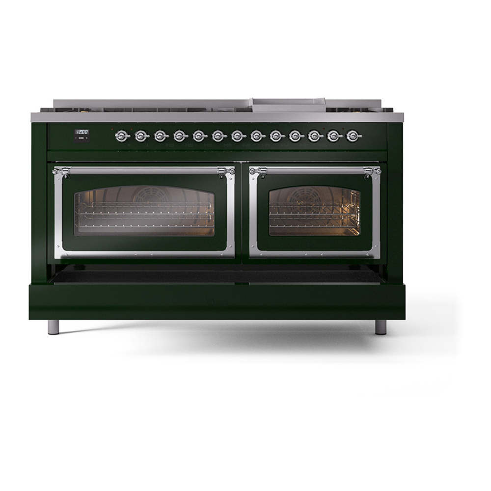 ILVE_UN60FNMPEGCLP_Nostalgie_II_60"_Dual_Fuel_Range_drawer_opened
