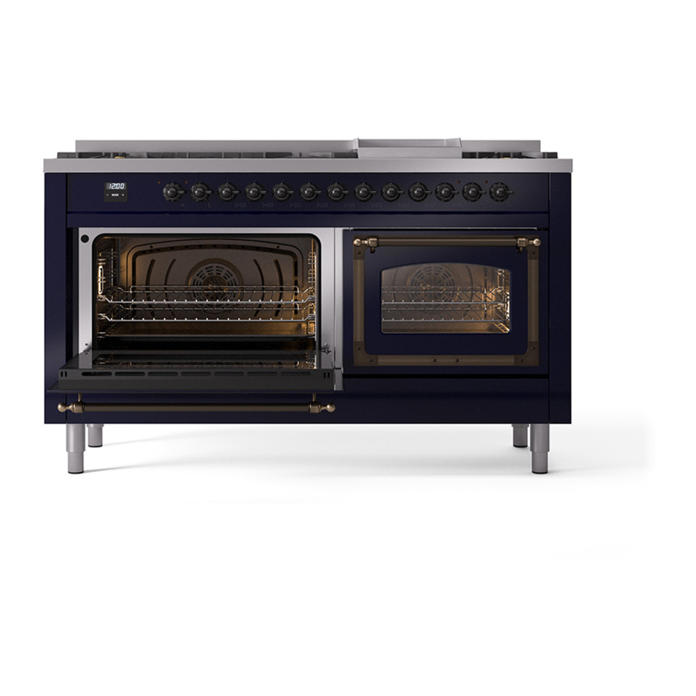 ILVE_UN60FNMPMBB_Nostalgie_II_60"_Dual_Fuel_Range_main_oven_door_opened