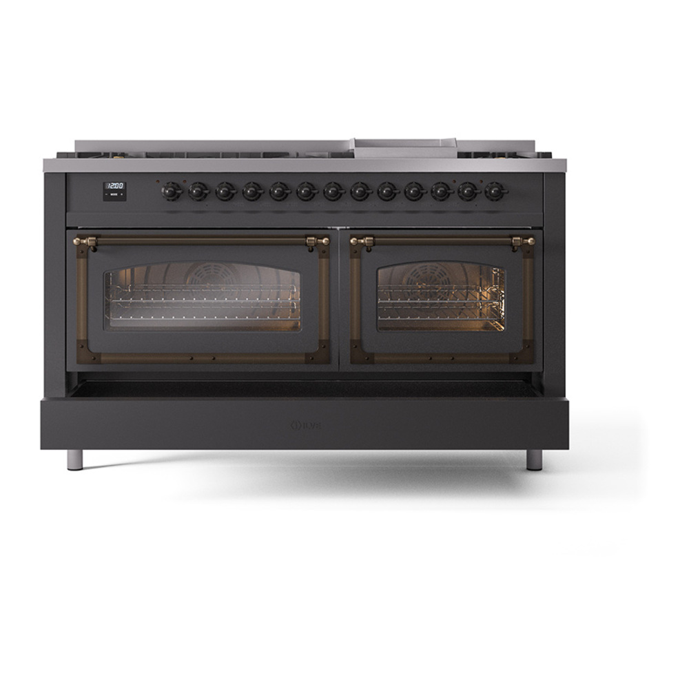 ILVE_UN60FNMPMGB_Nostalgie_II_60"_Dual_Fuel_Range_drawer_opened