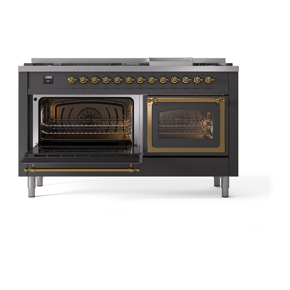 ILVE_UN60FNMPMGGLP_Nostalgie_II_60"_Dual_Fuel_Range_main_oven_door_opened